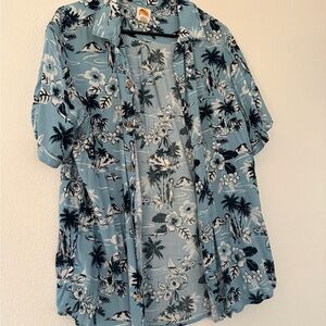 C&C California Teal Floral Shirt